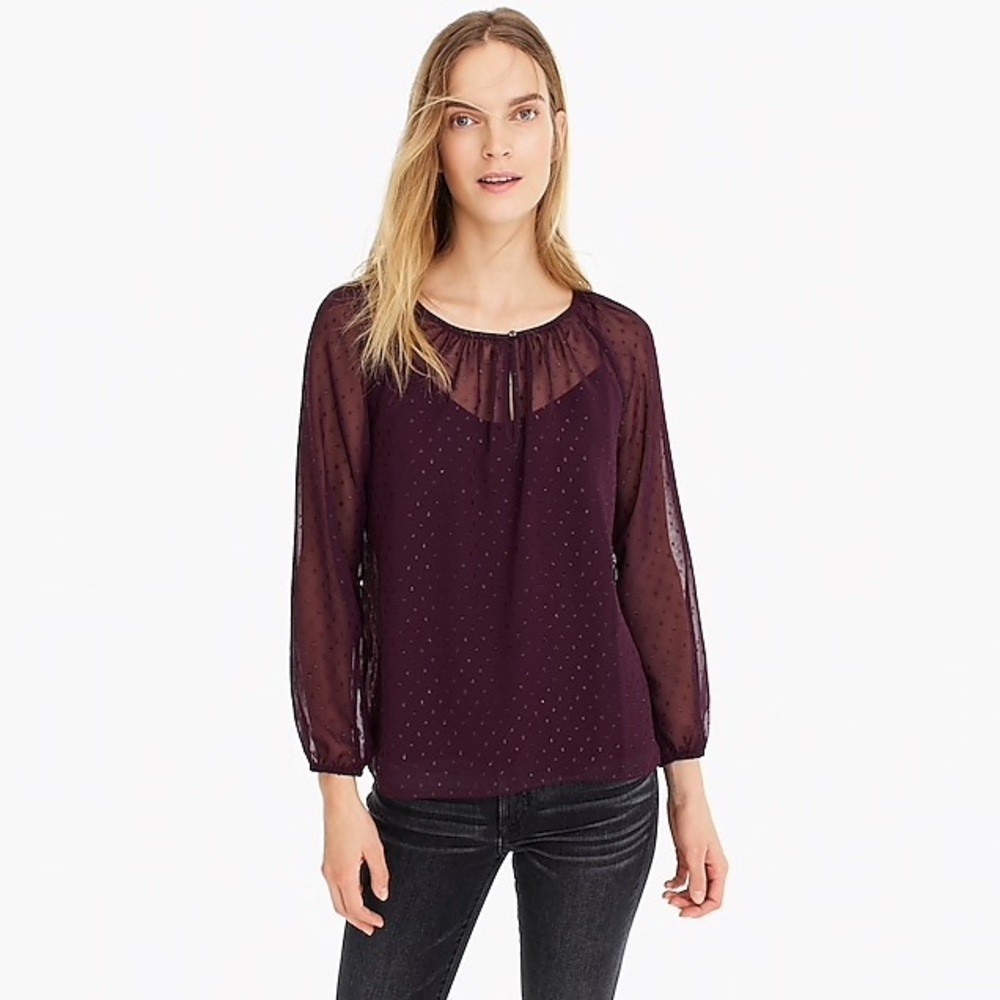 Point Sur for J. Crew black sheer blouse size L